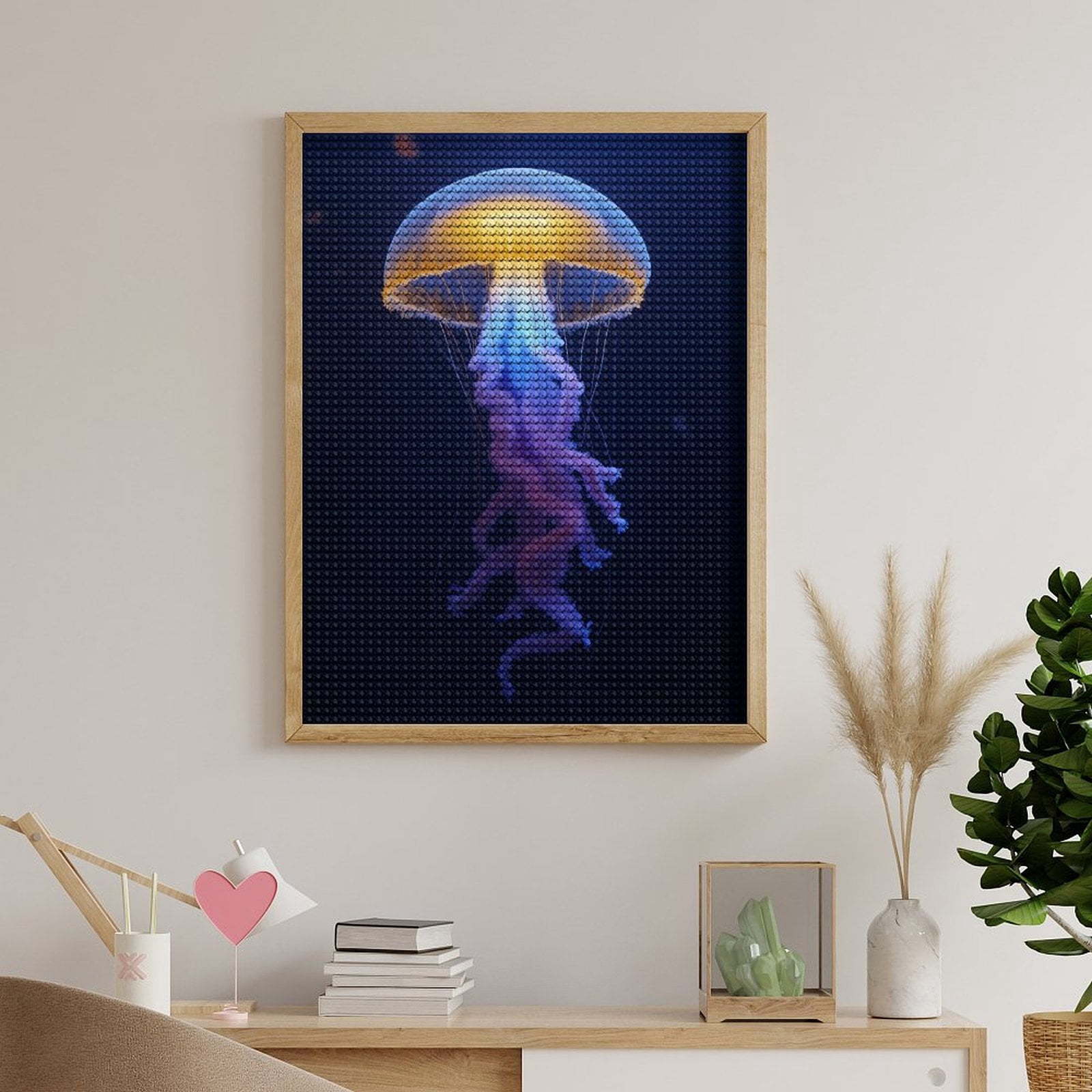 Diamond Art Kits for Adults, Luminous Jellyfish Deep Ocean Glow 5D Diamond Painting Kits for Adults Beginners, DIY Full Drill Diamond Painting, Gem Art and Crafts 12x16