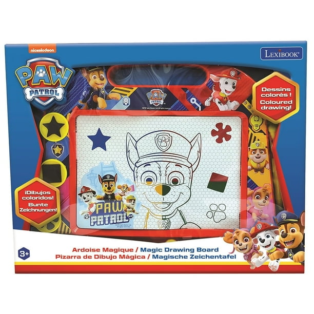 Lexibook Pizarra Magnética Mágica Multicolor Paw Patrol, Juguete Creativo Artístico para Niñas y Niños, Lápiz Óptico y Sellos, Rojo/azul, CRPA550