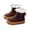 Brown, variant on Comfy Girls' Fuzzy Ankle Boots Fleece Lined Slip-On Boots Soft Sole Thicken Flatform Comfortable Footwear Fashion Footwear Fleece Lined Thermal Footwear Fashion Shoes
