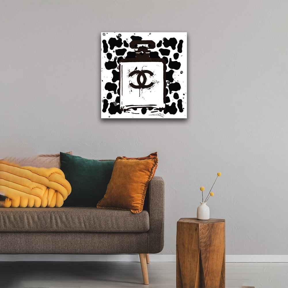 Fashion Perfume Bottle, Canvas Animal Print - 14"X14" Artwork - Multi-Color 16 x 20