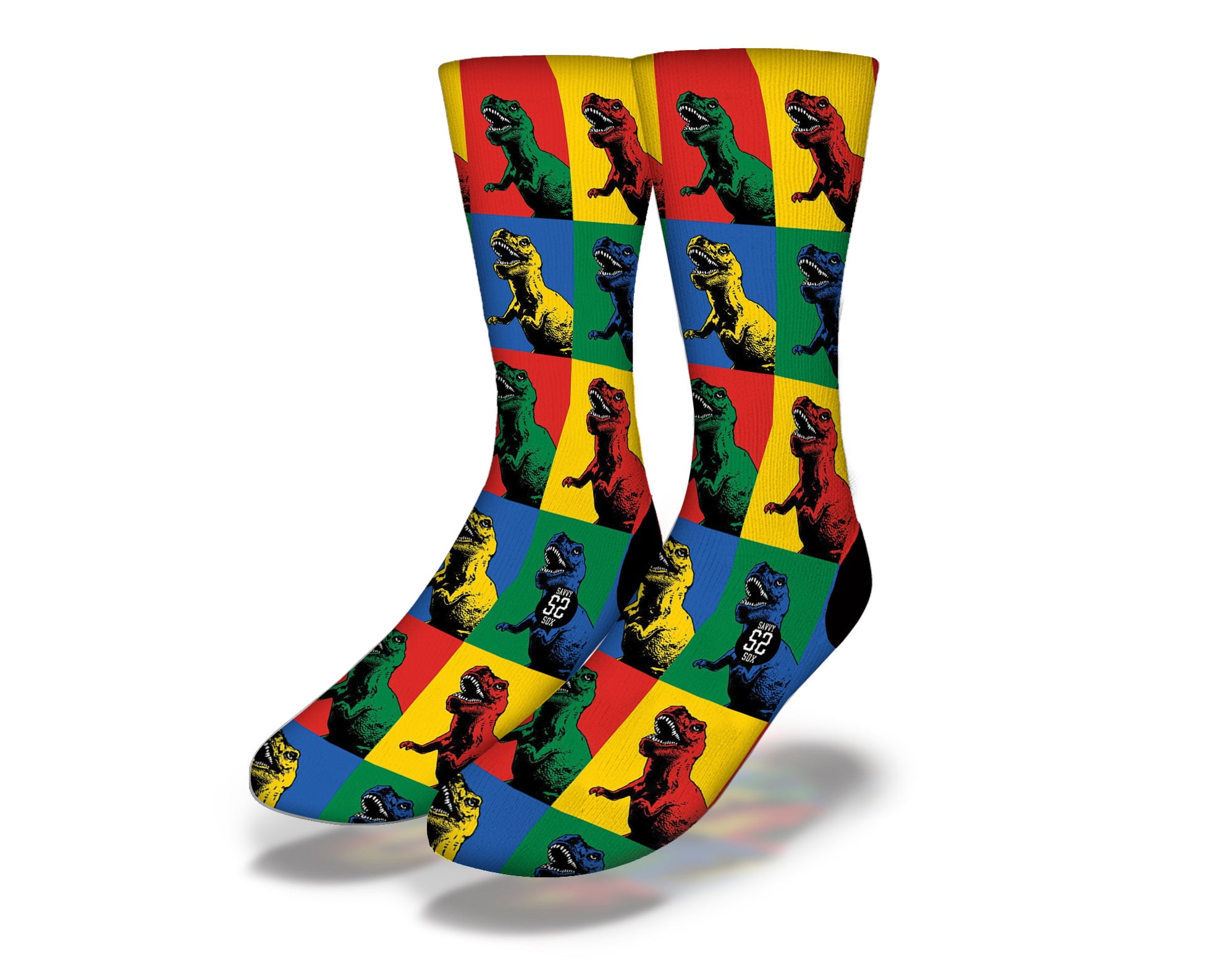 TECHNICOLOR T-REX Fun Dinosaur Socks - Walmart.com