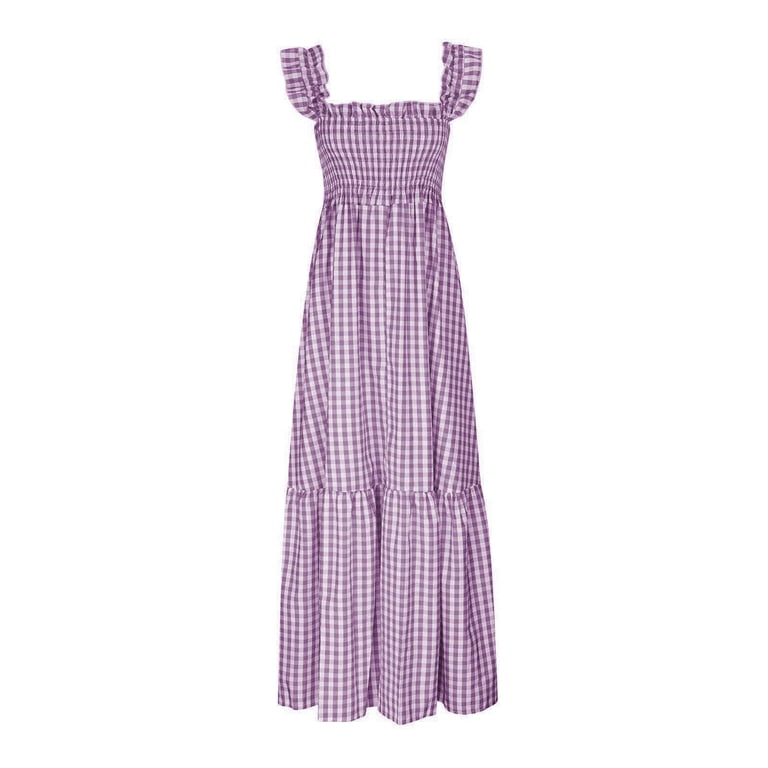 purple gingham maxi dress Pink & Purple Gingham Gili Maxi Dress | Feminine Reversible Cotton Maxi for Easter, Mother's Day & Southern Beach Vacation