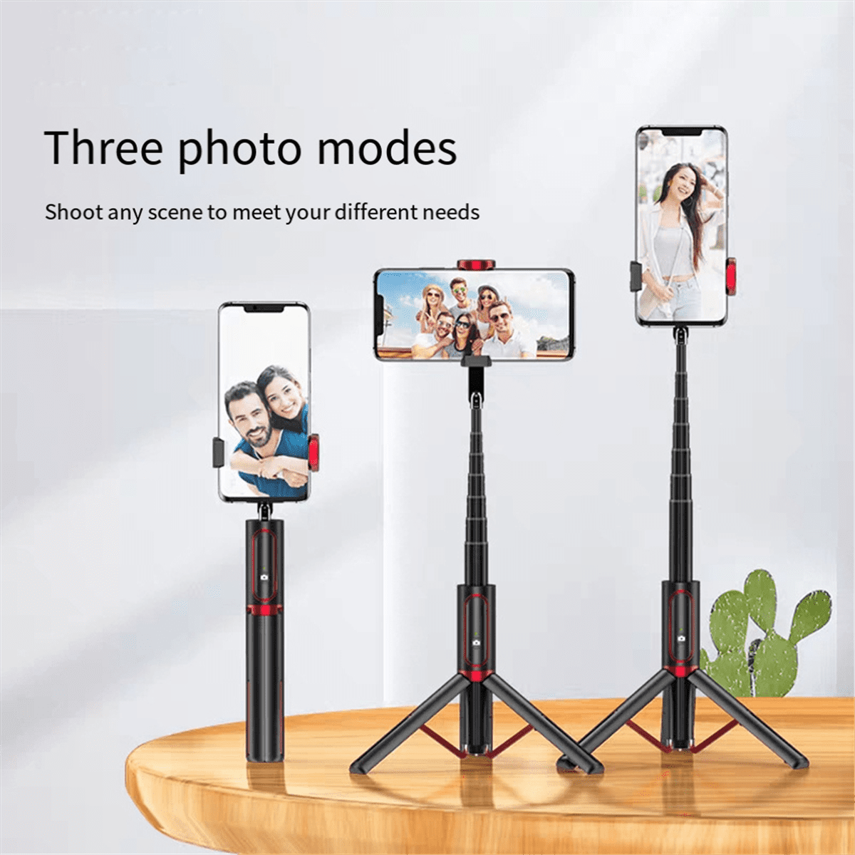 Selfie Stick Tripod Phone Stand Holder Bluetooth with Extendable Foldable Monopod