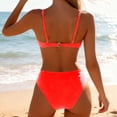 thumbnail image 5 of Women's Bikini Set High Waisted Ruched Two Piece Swimsuit U-Wire High Cut Cheeky Bottom Bathing Suit, 5 of 5