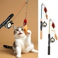 thumbnail image 2 of Pet Toys Interactive Fishing Rod Toy - Sturdy Teasing Stick with Telescopic Reach 72cm/2835in for Indoor Outdoor, 2 of 9