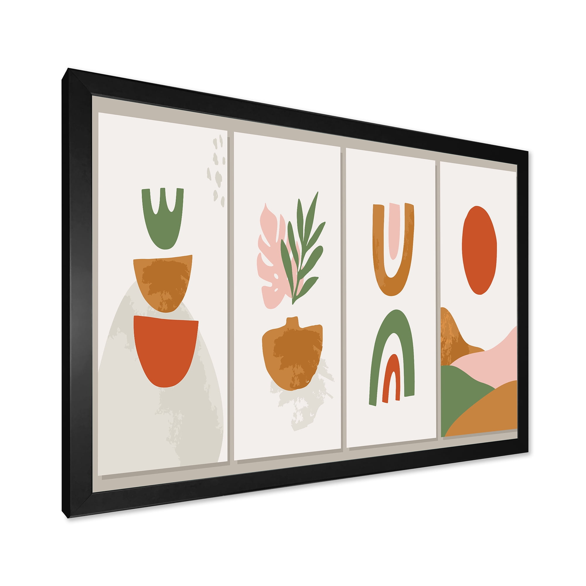Designart 'Compostion Minimalistic of Organic Shapes VI' Modern Framed Art Print