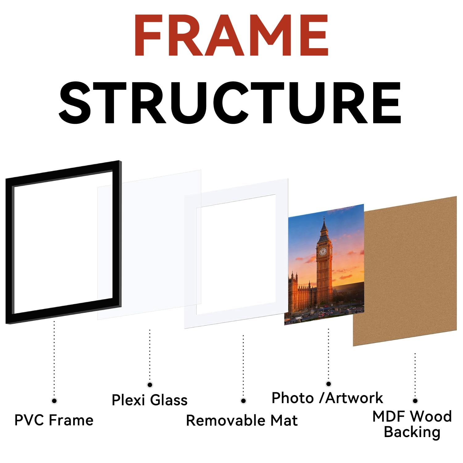 6 Pack 11x14 Black Picture Frames - 8x10 with Mat, Gallery Wall Frame Set for Home & Wall Decor