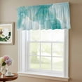 thumbnail image 6 of 2 Pack Teal Marble Valance for Window Golden Lines Modern Abstract Teal Ombre Kitchen Valance Rod Pocket Short Curtain Topper Decorative Window Treatment for Living Room Bedroom 60"x18", 6 of 8