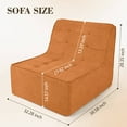 thumbnail image 2 of Tapoja Single Floor Sofa, Fleece Sponge Lazy Couch Bean Bag Chair, Adult Bean Bags Small Couch for Living Room Bedroom Apartment Dorm, Orange, 2 of 9