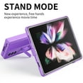 thumbnail image 4 of TECH CIRCLE Compatible with Samsung Galaxy Z Fold 3 5G Case 2021, Screen Protector Full Hinge Protection Hidden Kickstand Case for Samsung Z Fold3 2021, Purple, 4 of 7