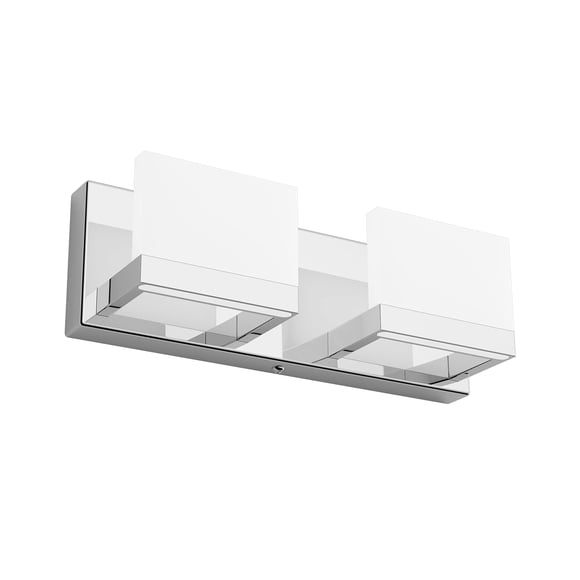 Tipace 2 Lights Modern Chrome LED Vanity Light for Bathroom Wall Light Up and Down LED Bathroom Light Fixtures Over Mirror(White Light 6000K)