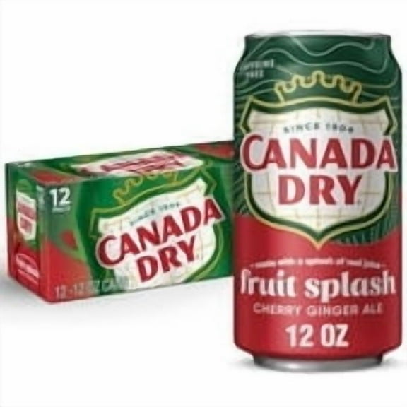Canada Dry Cherry Gingerale Fruit Splash 12oz, Pack of 12