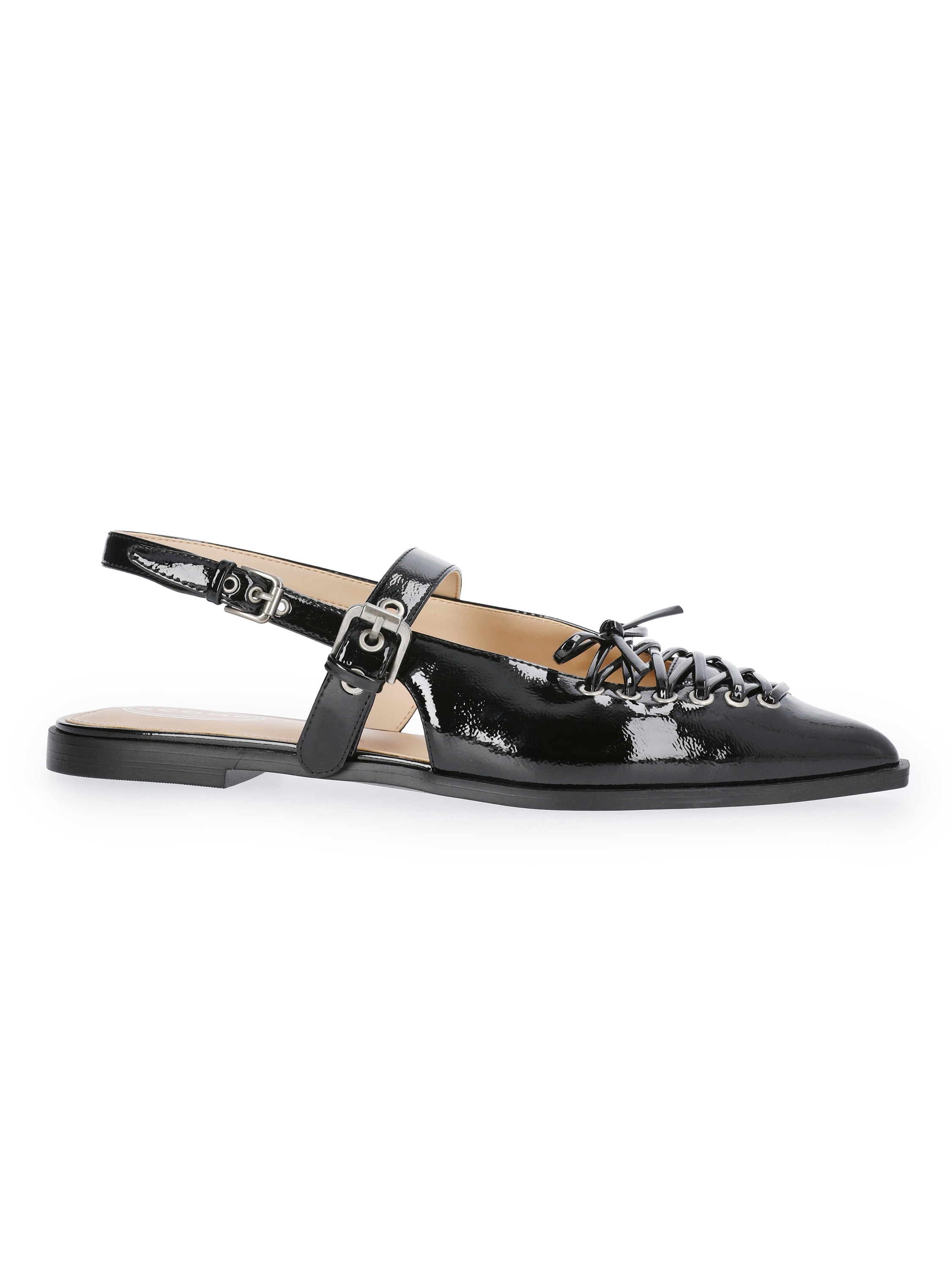 Scoop Women's Patent Faux Leather Corset Flats