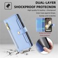 thumbnail image 3 of Jiahe Cover for Google Pixel 8 Pro, Multifunctional Wallet Case with Card Holder and Shoulder Strap,PU Leather Magnetic Closure Zipper Pocket Kickstand Wristband Flip Leather Cover, blue, 3 of 7