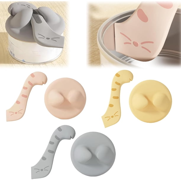 Tapas para latas de comida para mascotas con cuchara para latas, cubiertas para latas de comida para mascotas, cubiertas de silicona para latas de comida para perros y gatos, tapa de lata reutilizable