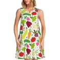 thumbnail image 1 of Balery Cartoon Vegetables Vestidos de verano para mujer con estampado: vestido holgado sin mangas, vestido playero informal y cómodo para días calurosos., 1 of 7