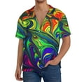 thumbnail image 3 of Fotbe Pride Rainbow print Short Sleeve Button Down Shirts for Men Casual Summer Beach Wrinkle Free Shirt-Large, 3 of 7