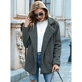 thumbnail image 6 of Women'S Winter Coats Fleece Faux Fur Shearling Oversized Trendy Jackets Warm Outerwear Clothing Dark Gray 4XL, 6 of 9