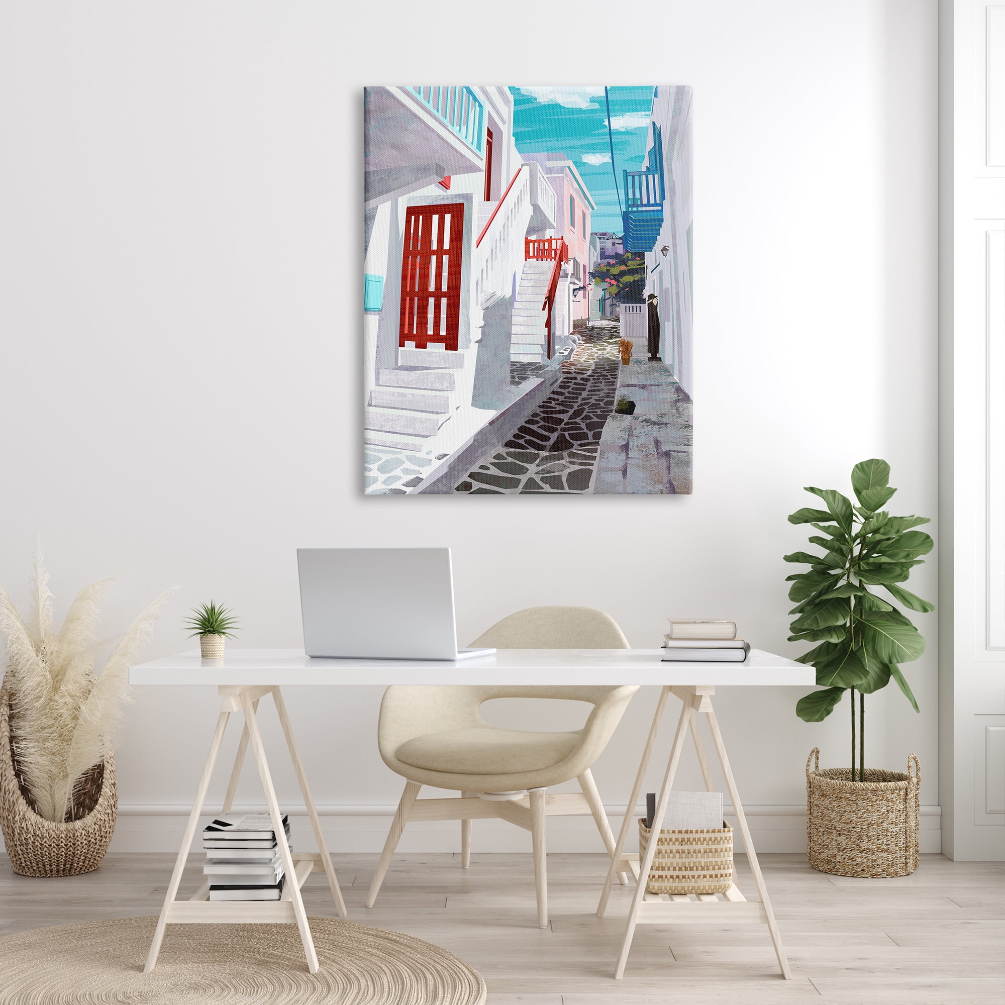 Stupell Industries Stone Path Alleyway Nautical City Architecture Quiet Street, 36 x 48, Designed by Ziwei Li