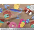 thumbnail image 3 of Soimoi Brown Japan Crepe Satin Fabric Beech & Fun Party Decor Fabric Printed Yard 42 Inch Wide, 3 of 5
