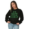 thumbnail image 5 of Cute Saint Patrick's Day Irish Girl Women Crewneck Sweatshirt Brisco Brands X, 5 of 6