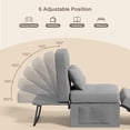 thumbnail image 3 of Chair Bed, Lofka Convertible Recliner Single Sofa Bed, Free Installation, 730 lbs, Light Gray, 3 of 8