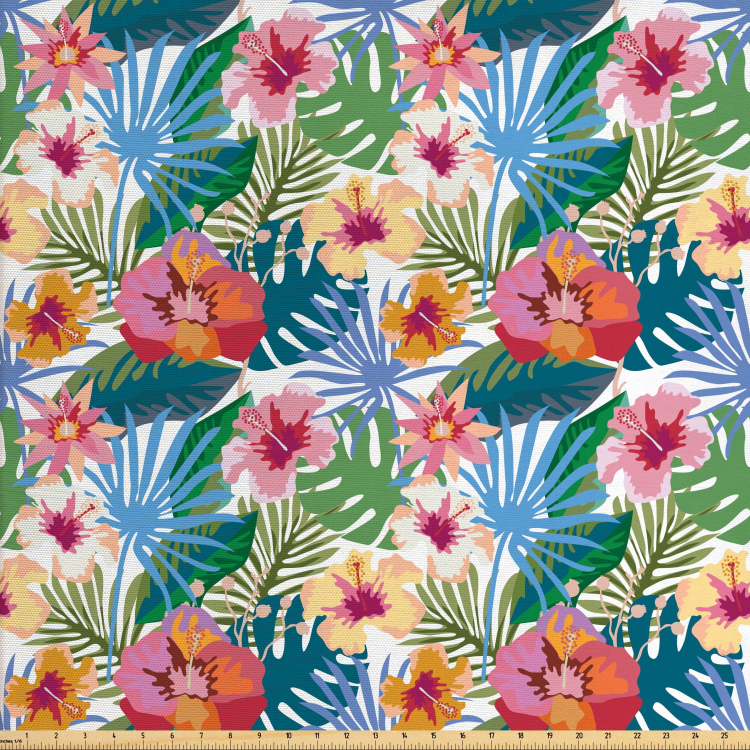 Aloha Fabric by The Yard Abstract Jungle  Nature Flourish 