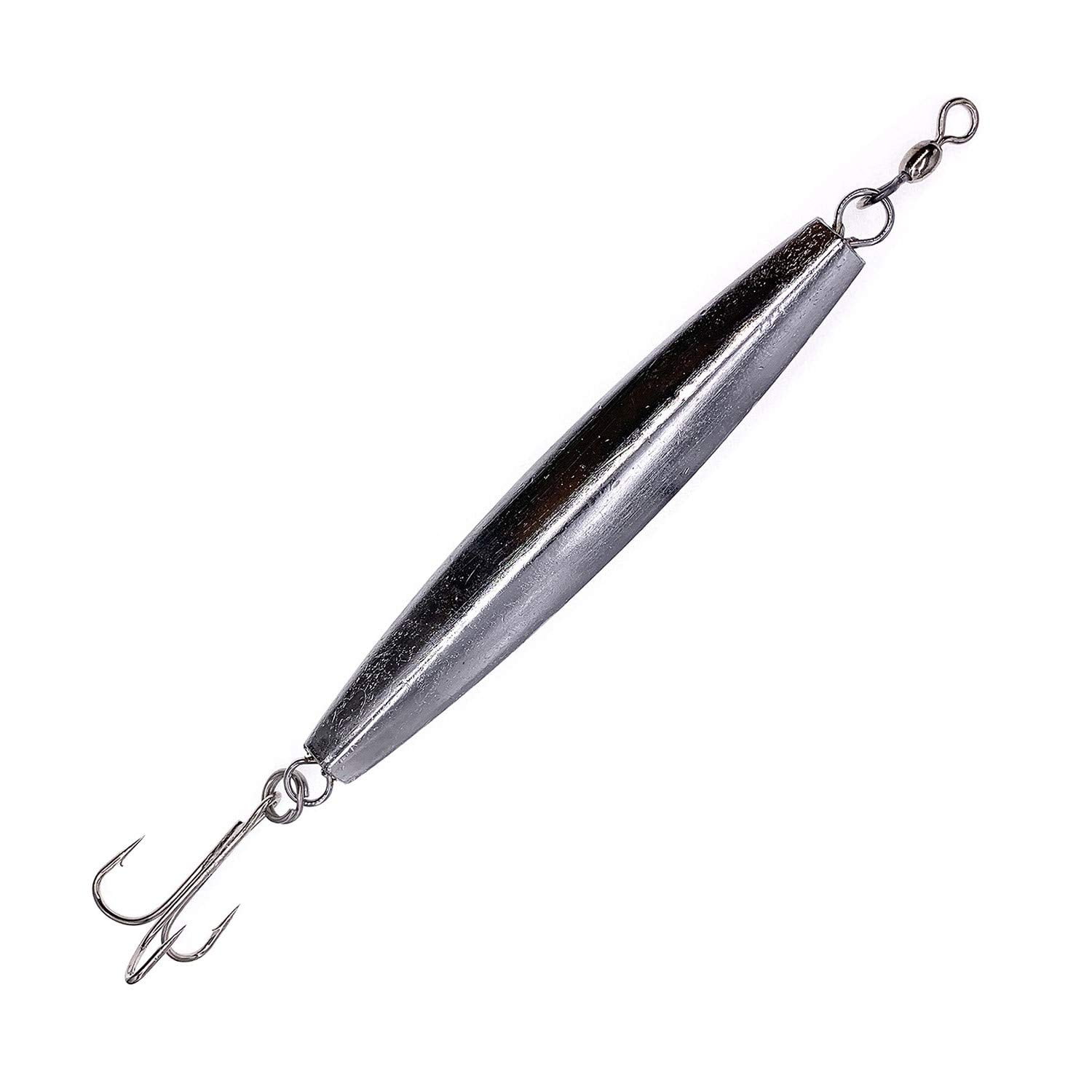 10pcs 10oz Fishing Diamond Jig Chrome Silver w/ a treble hook Jigging Metal Lure 