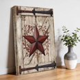 thumbnail image 3 of Canvas Wall Art Country Star Canvas Art Print Vintage Dark Black Red Star Berry Beige Barn Gate Pictures Wall Decor for Living Room Bedroom Artwork Decorations Stretched Framed Ready to Hang 8"x10", 3 of 9