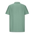 thumbnail image 4 of WXLWZYWL Mens Plus Size Shirts Short Sleeve Guayabera Shirts Linen Cotton Button Down Mexican Embroidered Cuban Wedding Shirt Summer Beach Tops Green M, 4 of 5
