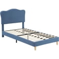 thumbnail image 1 of Twin Size Bed Frame,Cute Frame with UpholsteRed Headboard,Wood Slats & Metal Platform Support,No Box Spring Needed,Easy Assemble,Noise Free,Light Blue, 1 of 8
