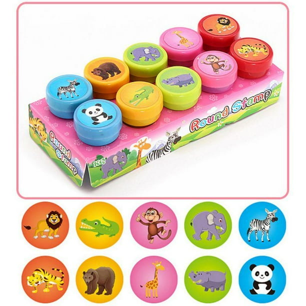 10 Pcs Assorted Wild Animal Stampers For Kids Self Ink Stamps For Easter Egg Stuffers Party Favor Teacher Stamps Walmart Com