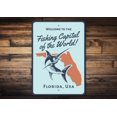 thumbnail image 1 of Fishing Capital of the World Novelty Sign, Metal Wall Decor - 10x14 inches, 1 of 4