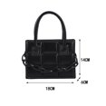 thumbnail image 2 of Bolso cruzado de PU con patrón de cuadros para mujer a la moda, bolso de cadena informal (negro), 2 of 4