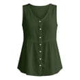 thumbnail image 4 of WEIWEN Womens Tank Tops 2026 Summer Floral Printed Adjustable Spaghetti Strap Tank Top for Women Scoop Neck Sleeveless Workout Cropped Tops Dark Green, XL, 4 of 5