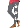 thumbnail image 2 of Gamivast Halloween Pants for Women Ghost Printed Leggings Lounge Fitted High Waisted Trousers Lightweight Breathable Straight Leg Sweatpants Fall Fashion Pant, 2 of 4