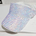 thumbnail image 3 of Diamantes de imitación brillantes Visera deportiva lisa Gorra de verano ajustable Gorras con visera para mujeres Hombres Golf Tenis Ciclismo Correr Trotar Gorra blanca Diamante AB blanco, 3 of 5