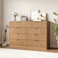 thumbnail image 3 of YouTrend Burlywood 8 Drawer Dresser with for Bedroom,Modern Adult Fluted Wood Chest of Drawer with Golden Embedded Handles for Living Room,Hallway, 3 of 13