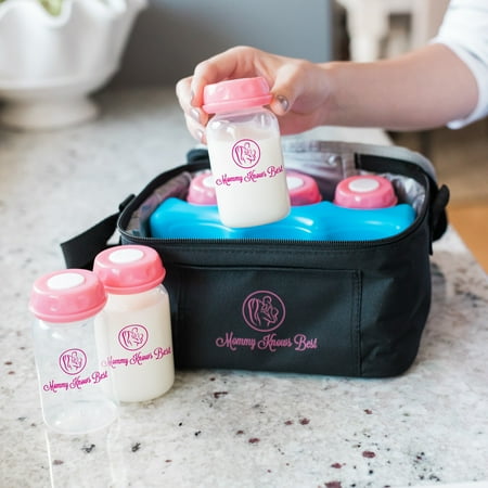 Mommy Knows Best Breast Milk Storage Bottles - Qty 6 - 5 oz/147mL Include Cap and Disc