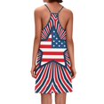 thumbnail image 4 of Women's Casual V-Neck Sundress, Sleeveless Summer Dress with Patriotic Print and Pockets, Comfortable Apparel for Festivals and Travel,Vermilion XL, 4 of 5