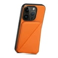 thumbnail image 5 of SaniMore for iPhone 14 Plus Case, PU Leather Skin & Rugged PC Backplane Card Slots [Up to 2] Shockproof Anti-fall Flip Kickstand Slim Lightweight Business Shell for iPhone 14 Plus, Orange, 5 of 6