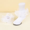 thumbnail image 2 of Girls Pearl Lace Ruffle Mid‑Calf Socks, Baby Toddler Princess Frilly Socks, Soft Cotton‑Blend Kids Dress Socks for Little Girls Party Daily Dress‑up, 2 of 6