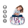 thumbnail image 2 of Cat Print Storage Toy Bag Chair, Animals in Vivid Colors Flowers Funny Kittens Pattern, Stuffed Animal Organizer Washable Bag, Small Size, Multicolor, by Ambesonne, 2 of 3
