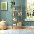 thumbnail image 4 of Evelyn&Zoe Inez 68" Tall Rectangular Bookcase in Brass, 4 of 5