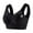 #1_Black, variant on Plus Size Women's V-Neck Mesh Bra - Wireless Full Coverage Push Up | Wide Strap Comfort Wirefree Everyday & Gym Wear