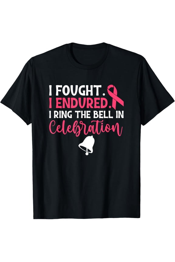 Ring The Bell Last Day Of Chemo End Of Chemo Cancer Survivor T-ShirtMen and women, Black T-shirt, size: Extra large
