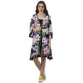 thumbnail image 2 of Moomaya Front Open Printed Shrug 3/4 Sleeve Georgette Beach Cover Up For Women, 2 of 6