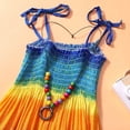 thumbnail image 4 of Girls Casual Summer Floral Beach Wear Boho Dress Spaghetti Strap Sundress, 4 of 7