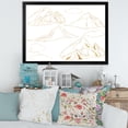 thumbnail image 3 of Designart 'Minimalistic Gold Linear Set Of Clouds and Mountains' Modern Framed Art Print, 3 of 4