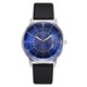 thumbnail image 1 of Reloj de cuarzo con calendario para hombre con correa de cuero PU y esfera redonda de negocios a la moda (negro + plateado + azul), 1 of 3